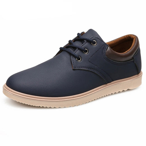 mens casual flat oxford sneakers – step out in style w | dropsona - neutral - front view