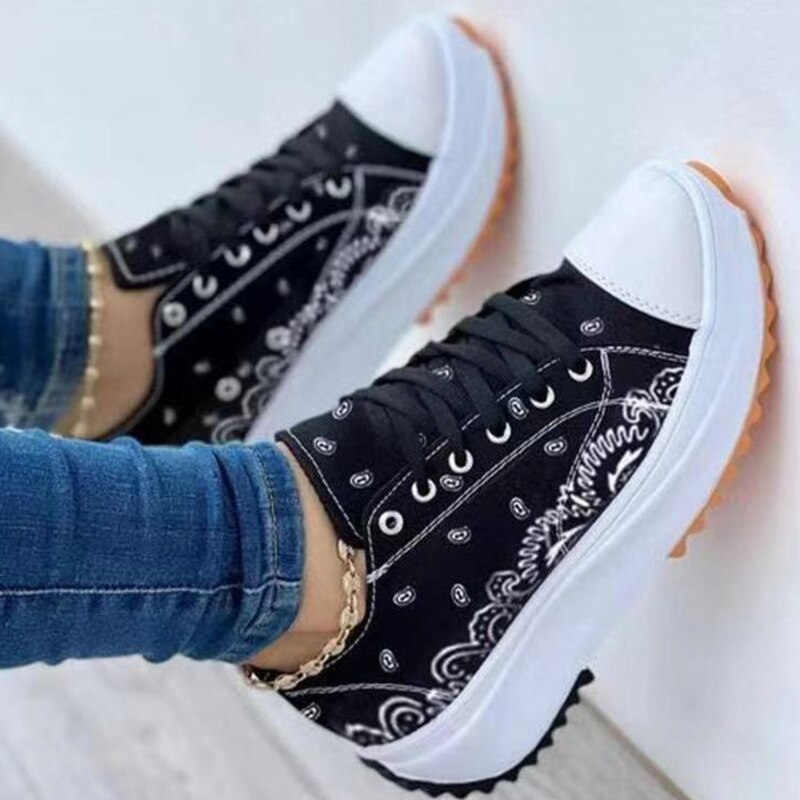 2022 pattern canvas women sneakers casual sport shoes | dropsona - neutral - material texture