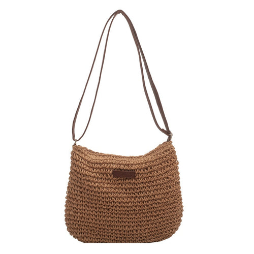 casual summer shoulder straw bag – the s | dropsona - neutral - packaging