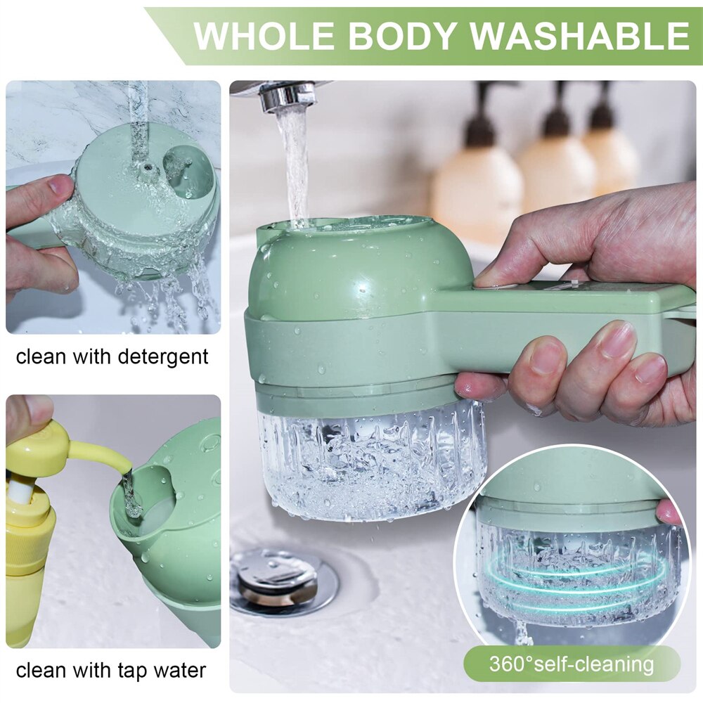 portable handheld 4 in 1 electric vegetable slicer – t | dropsona - neutral - close-up detail