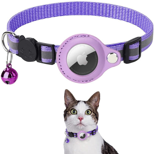 reflective airtag case collar for cats and dogs – keep | dropsona - neutral - usage example