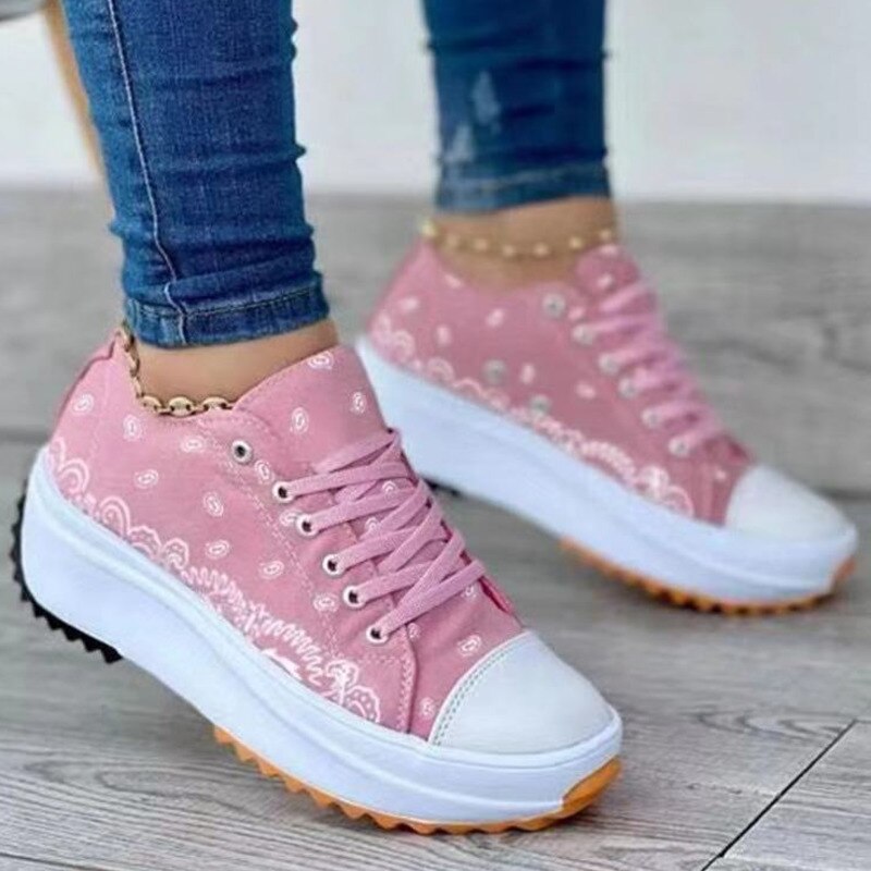 2022 pattern canvas women sneakers casual sport shoes | dropsona - neutral - size reference