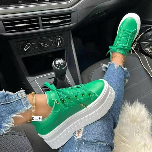 casual platform women's shoes flat womens sneakers – s | dropsona - neutral - front view