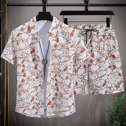 men vacay beach shorts set – specifications brand name | dropsona - neutral - close-up detail
