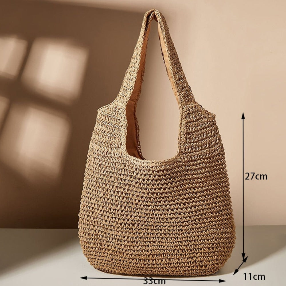 summer shoulder straw tote – make your even mor | dropsona - neutral - usage example