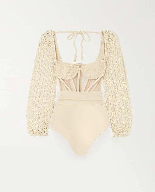 daisy one piece swimsuit resort wear – specifications | dropsona - neutral - close-up detail