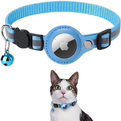 reflective airtag case collar for cats and dogs – keep | dropsona - neutral - close-up detail