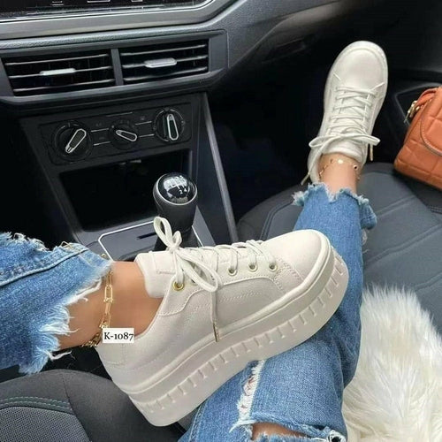 casual platform women's shoes flat womens sneakers – s | dropsona - neutral - size reference