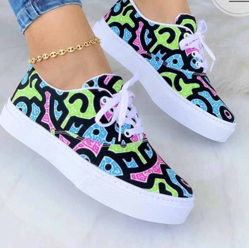 2022 fashion graffiti women sneakers trainers shoes | dropsona - neutral - material texture