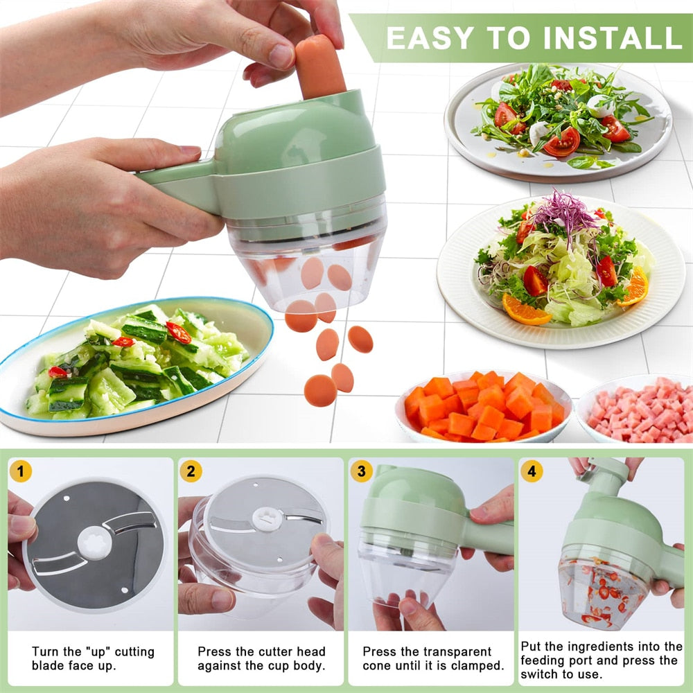 portable handheld 4 in 1 electric vegetable slicer – t | dropsona - neutral - everyday use