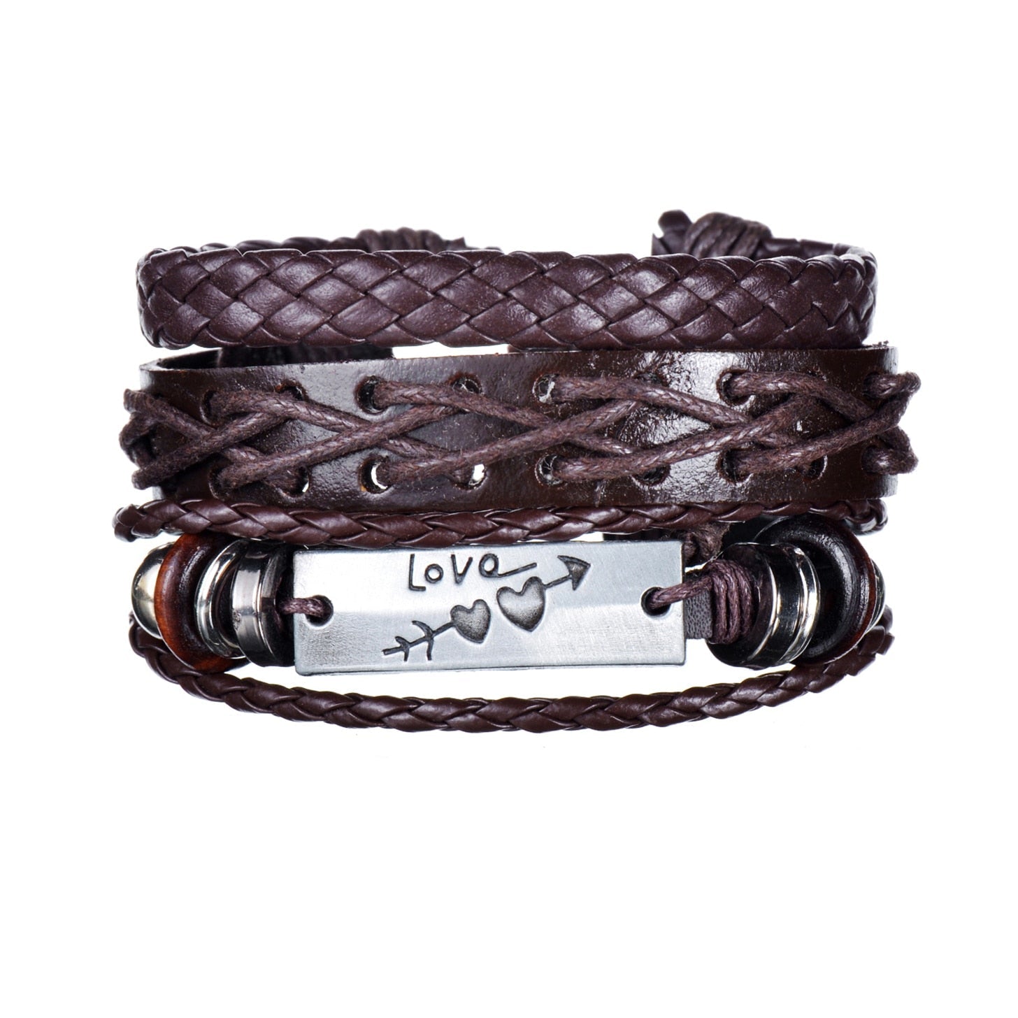 mens modern multilayered bracelet – this mod looking b | dropsona - neutral - close-up detail