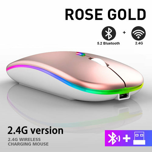 rgb wireless bluetooth mouse – this rechargeable w | dropsona - neutral - front view