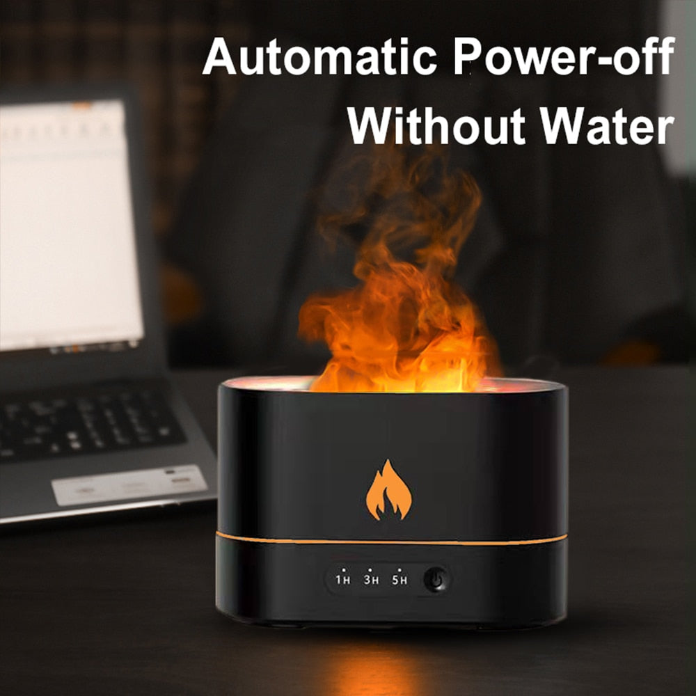 essential oil diffuser with flaming effect and timer | dropsona - neutral - size reference