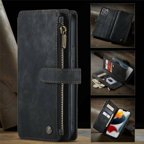 premium wallet case for iphone x to 14 | dropsona - neutral - close-up detail