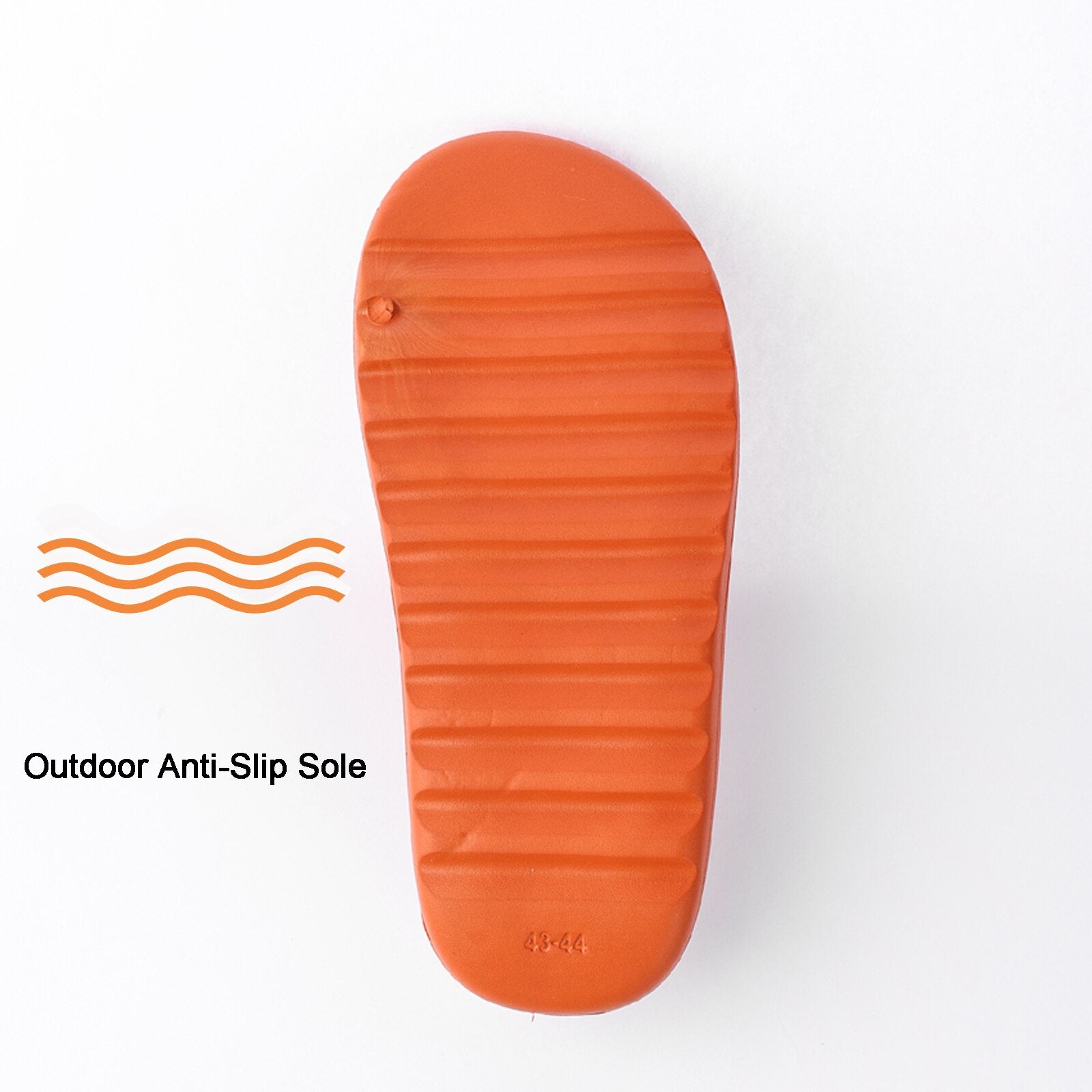 platform pillow slides for women - orange chunky showe | dropsona - neutral - front view