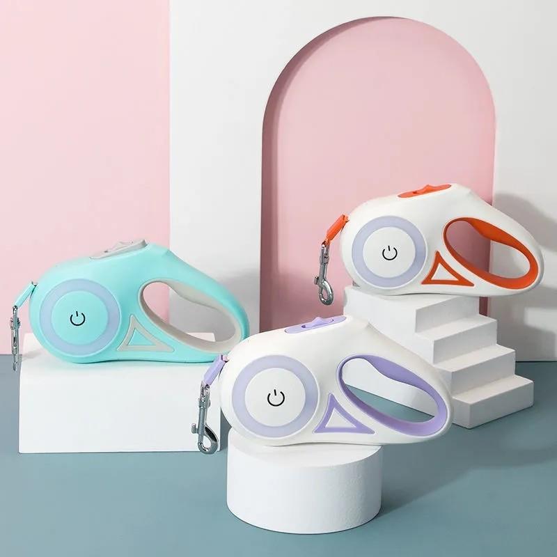 automatic retractable lighting dog leash – this | dropsona - neutral - packaging
