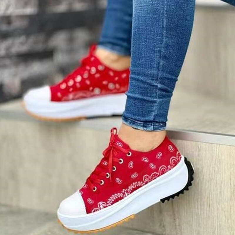 2022 pattern canvas women sneakers casual sport shoes | dropsona - neutral - usage example