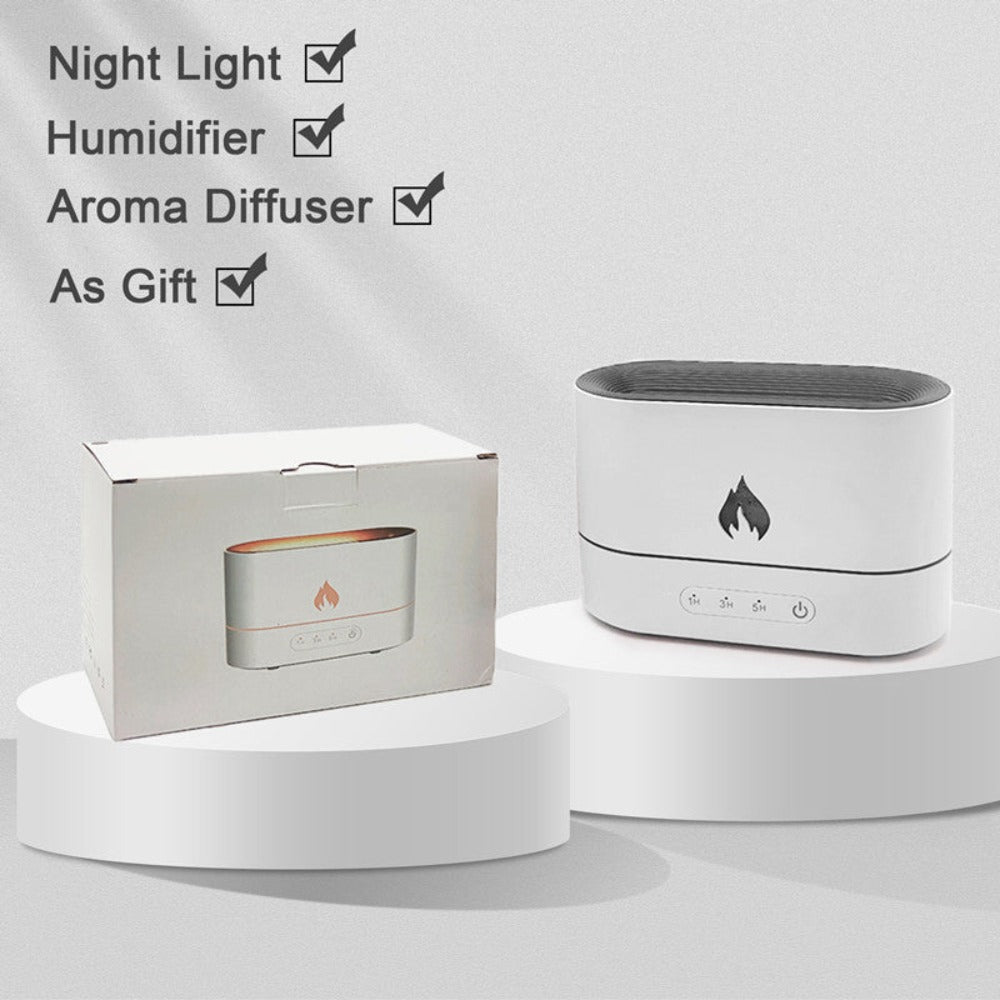 essential oil diffuser with flaming effect and timer | dropsona - neutral - material texture