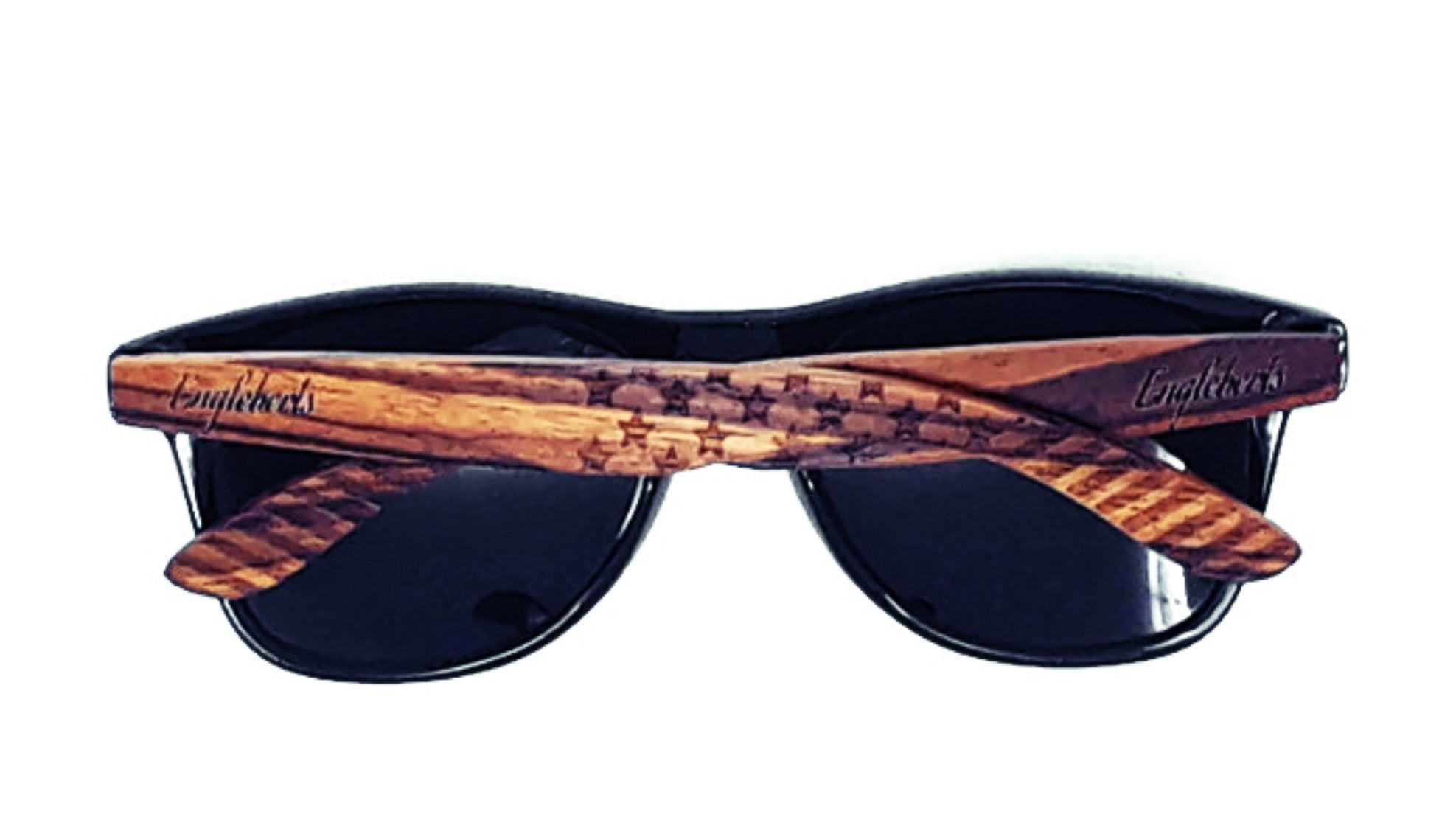 zebrawood sunglasses, stars and bars with wooden case, | dropsona - neutral - material texture