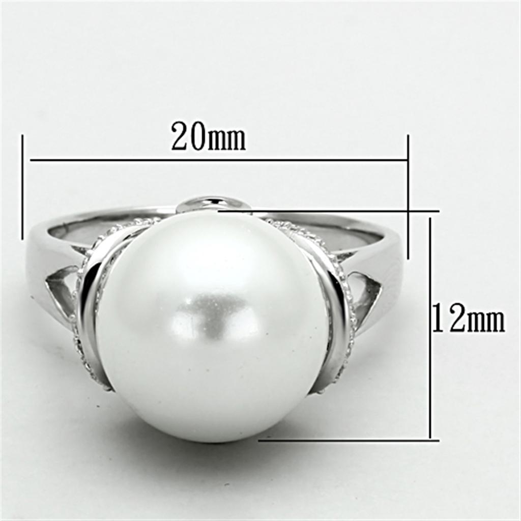 ts154 - rhodium 925 sterling silver ring with syntheti | dropsona - neutral - front view