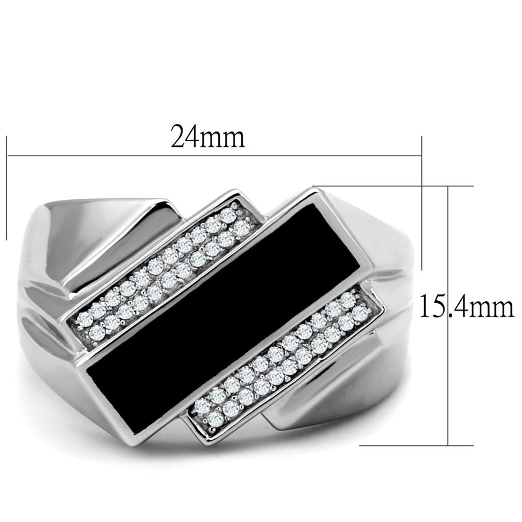 ts218 - rhodium 925 sterling silver ring with aaa grad | dropsona - neutral - front view
