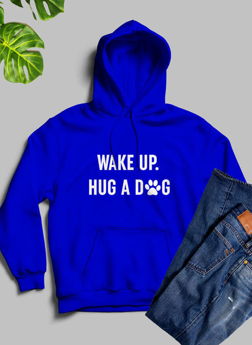 wake up hug a dog hoodie – shop cool designed b | dropsona - neutral - close-up detail
