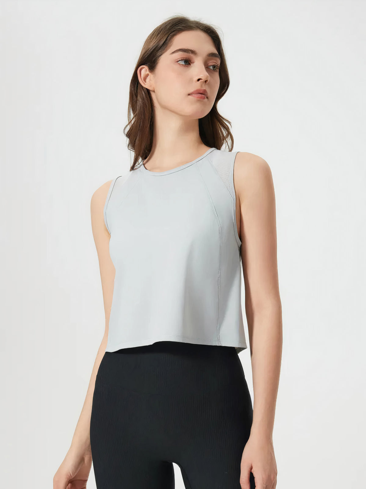 millennia round neck cropped active tank - everyday wear