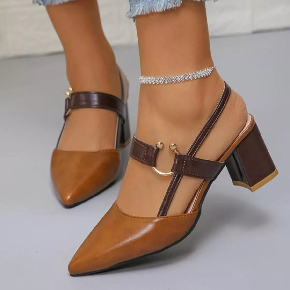 point toe block heels sandals – dear monkey | dropsona - neutral - everyday use