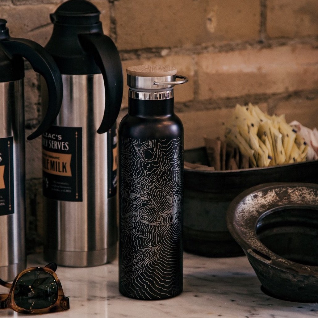 bryce canyon national park - utah map bottle with bamb | dropsona - neutral - material texture