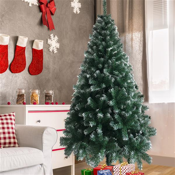 6ft iron leg white pvc 650 branches christmas tree – c | dropsona - neutral - front view