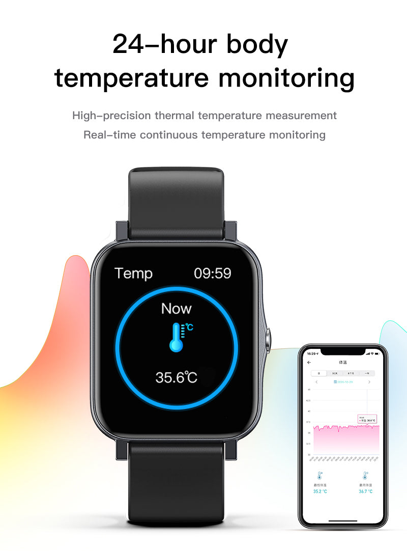 full screen ip68 waterproof ultra-thin smartwatch – he | dropsona - neutral - size reference