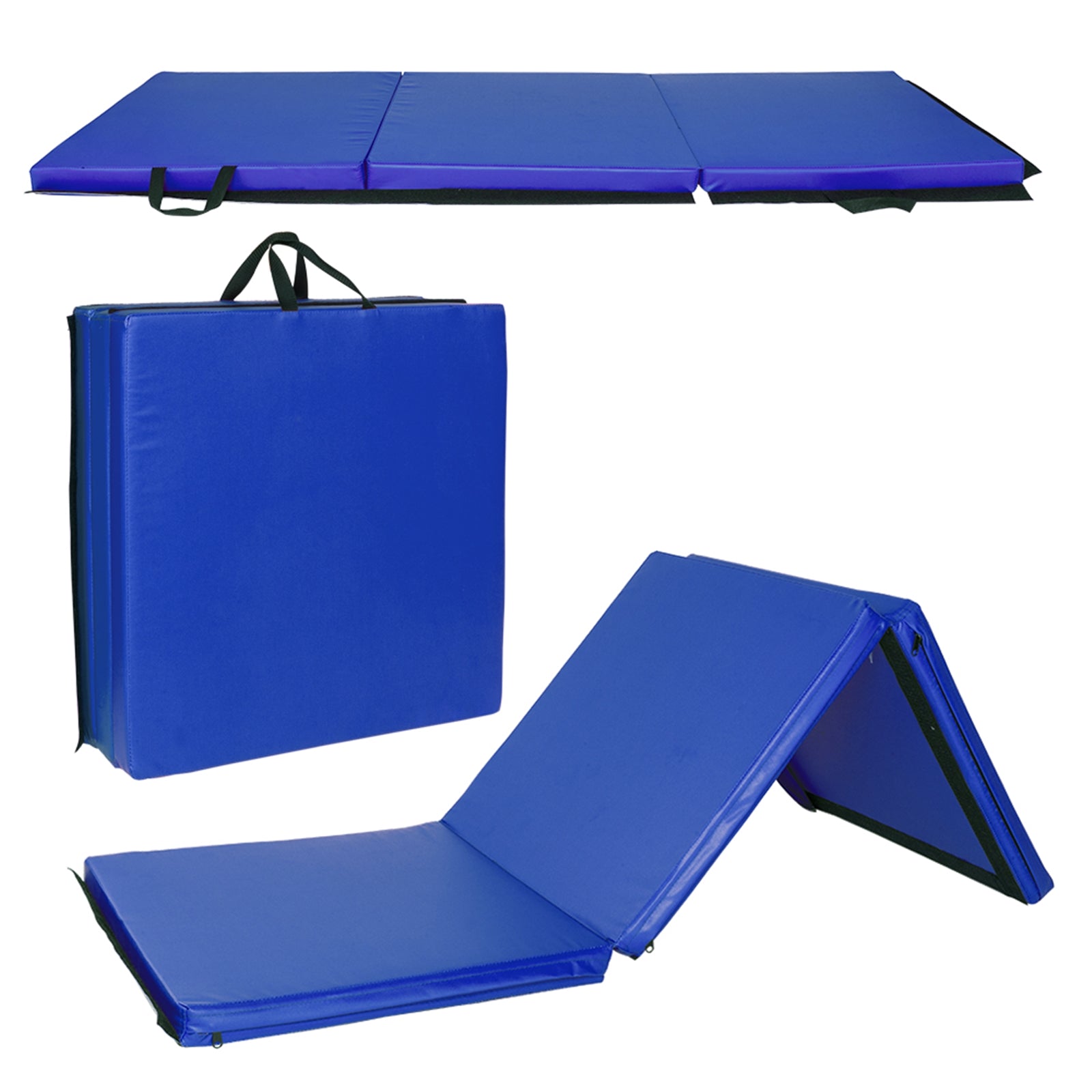 55"x24"x1.2" tri-fold gymnastics yoga mat with hand bu | dropsona - neutral - everyday use