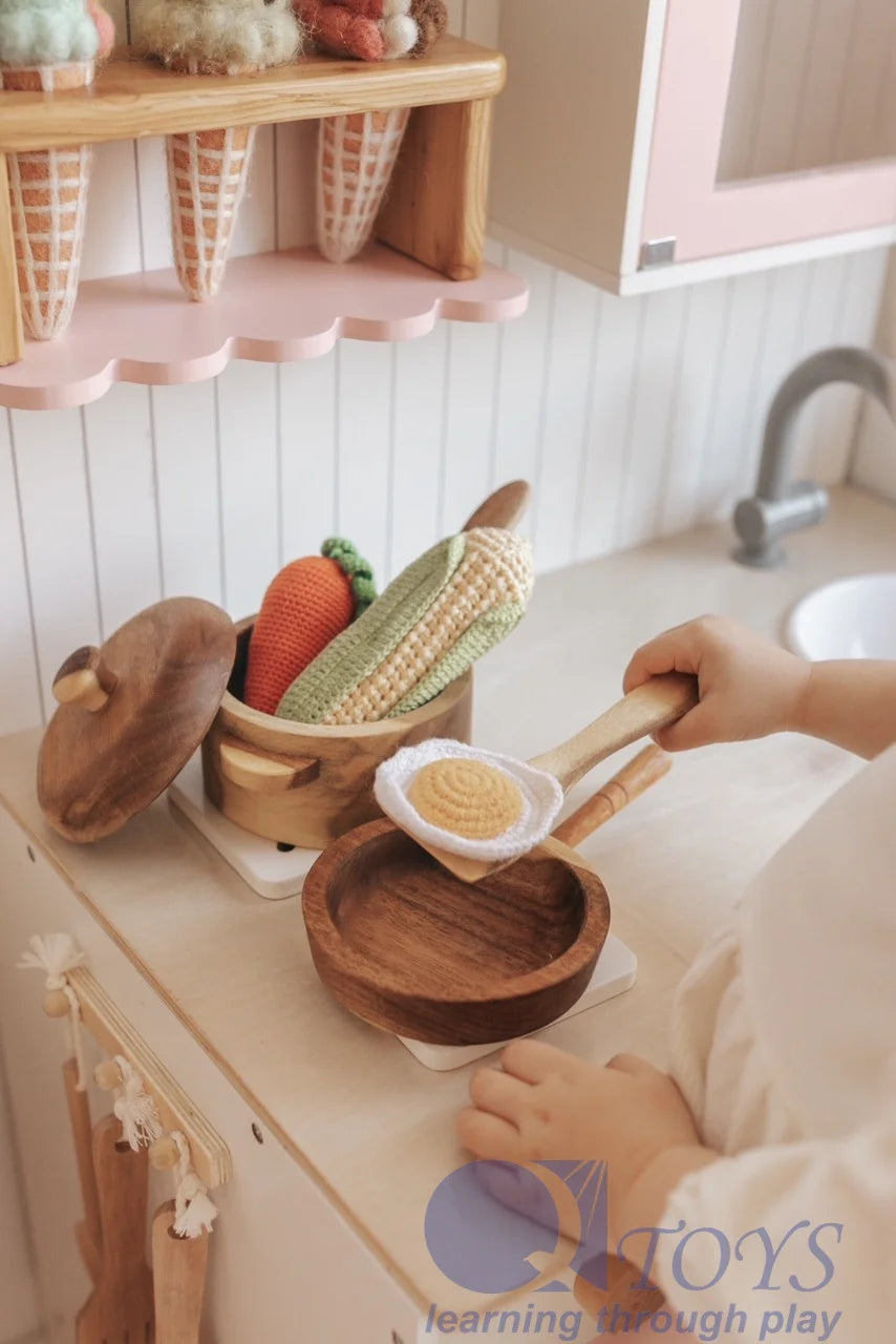 qtoys australia (usa) mahogany pan & pot set aus | dropsona - neutral - size reference