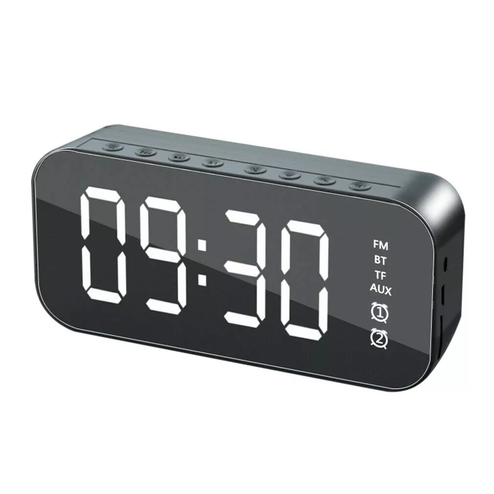 led display alarm clock wireless bluetooth speakers | dropsona - neutral - everyday use