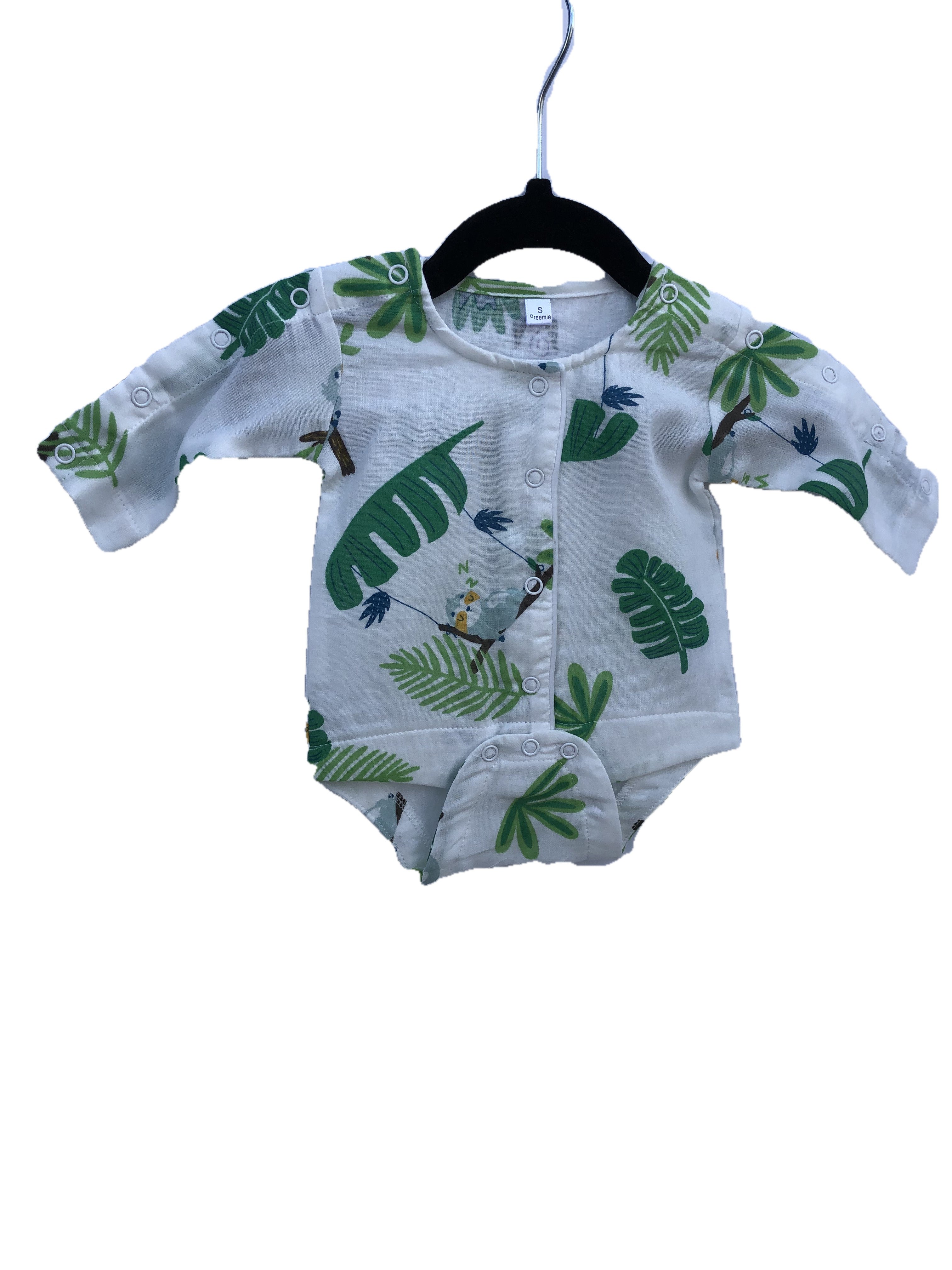 romper short long sleeve - – s shuri brand designs nic | dropsona - neutral - close-up detail