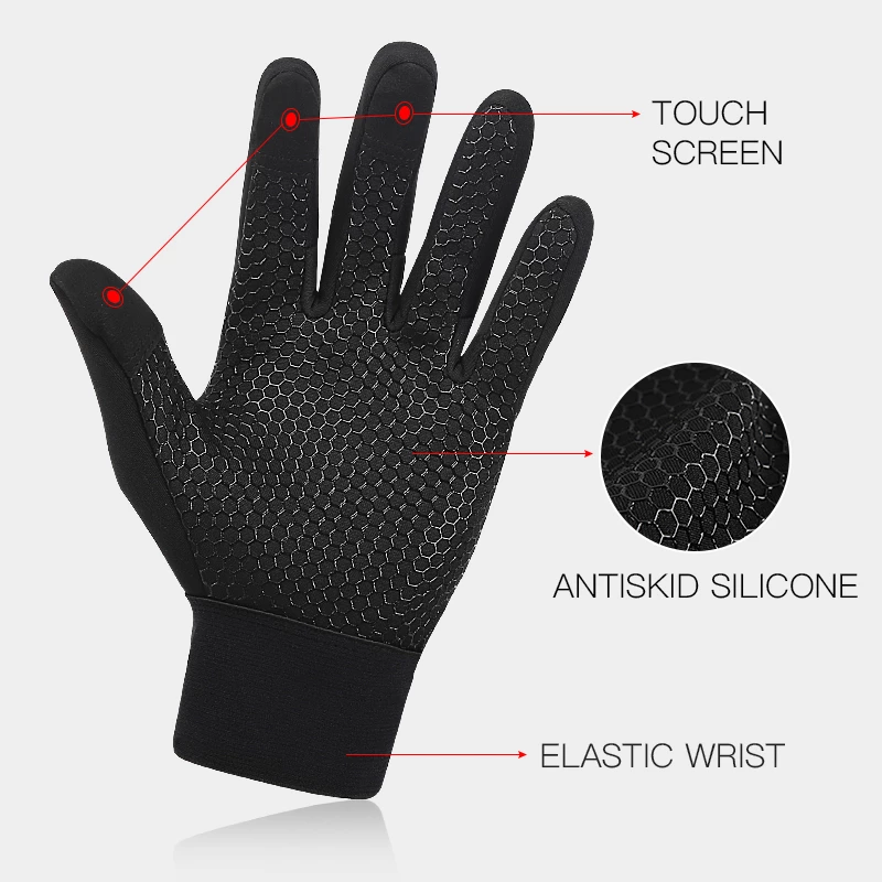 thermal gloves winter cycling with wrist suppor | dropsona - neutral - size reference