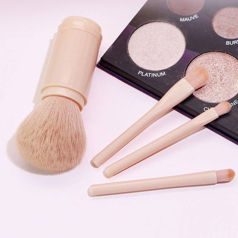 retractable makeup brush portable 4 in 1 travel | dropsona - neutral - size reference