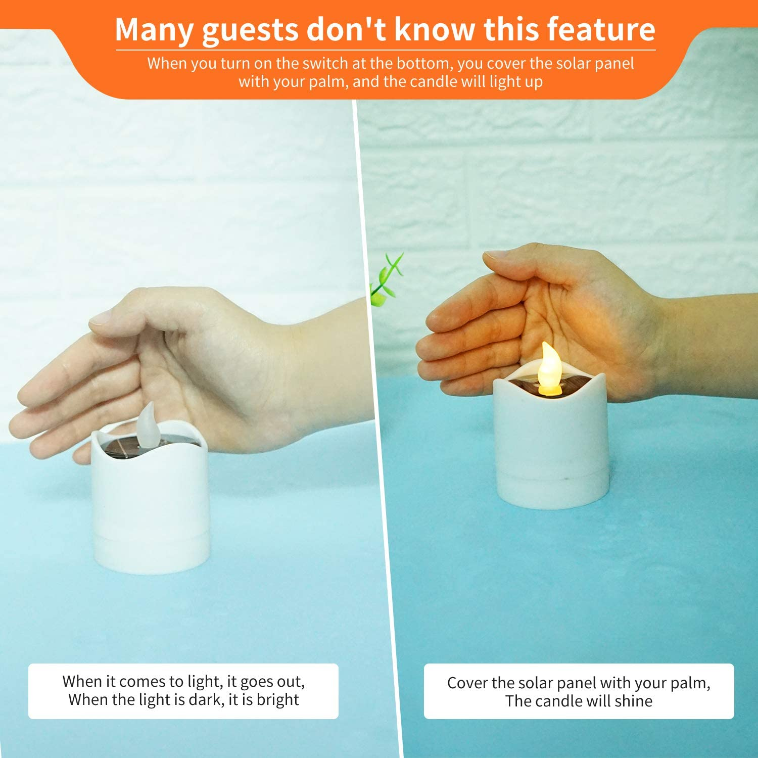 6pcs waterproof smokeless solar candles lights flame l | dropsona - neutral - packaging