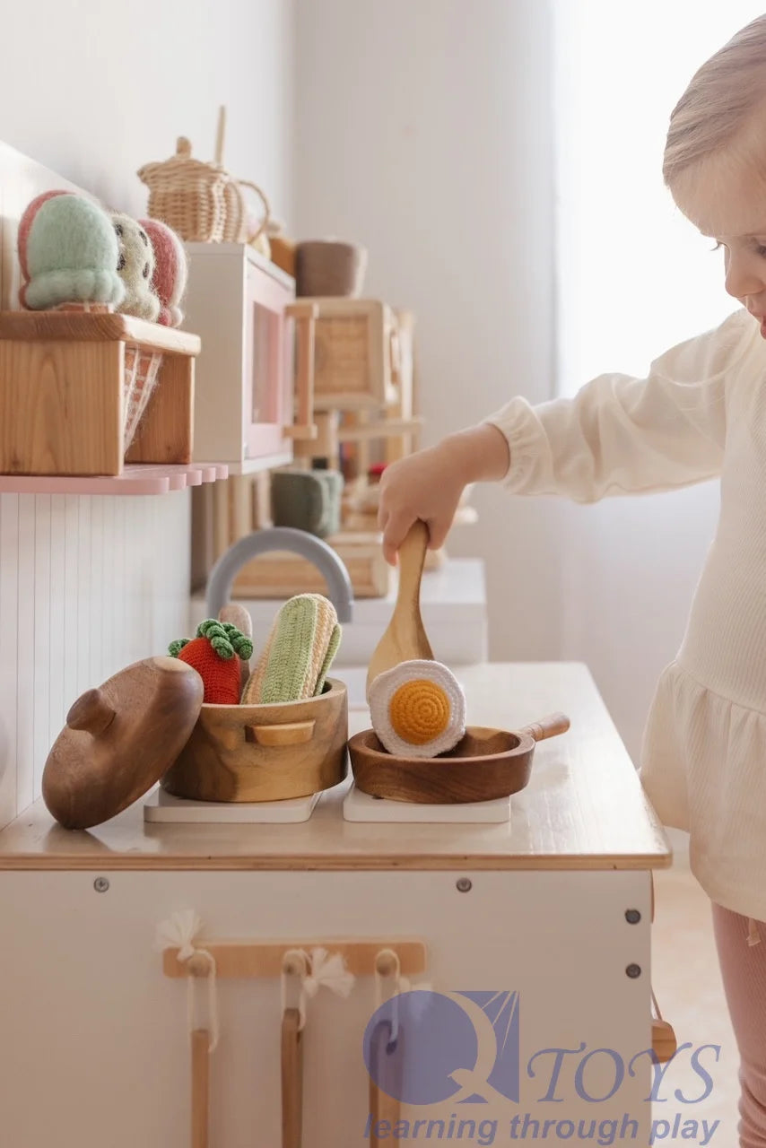 qtoys australia (usa) mahogany pan & pot set aus | dropsona - neutral - front view