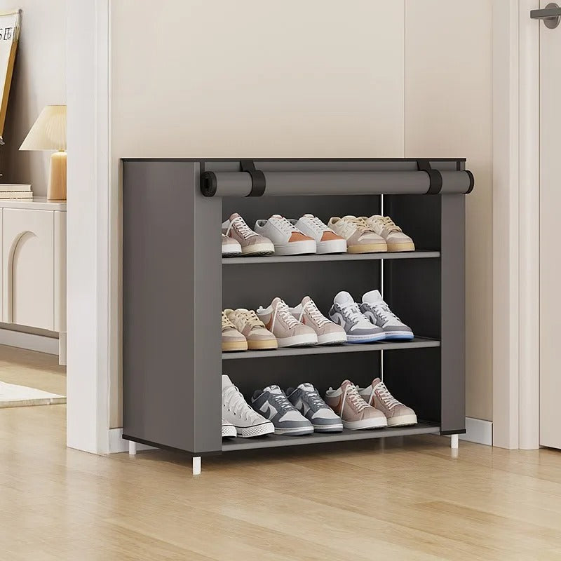 4-layer shoe storage unit – dust-proof, compact 4-laye | dropsona - neutral - material texture