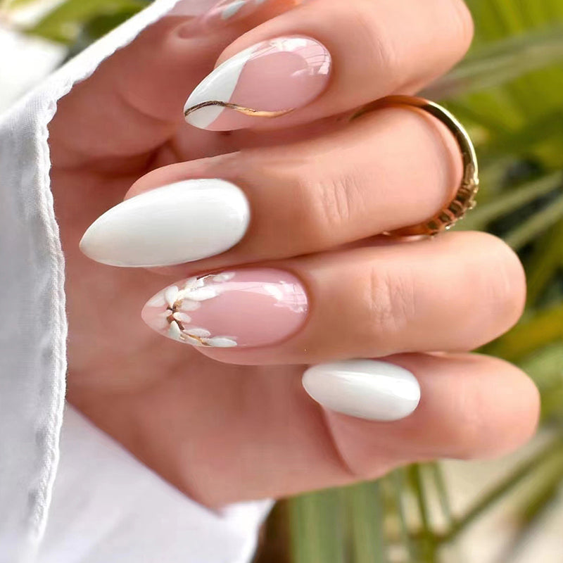 press on nails kit with glue and gel stickers reusable | dropsona - neutral - everyday use