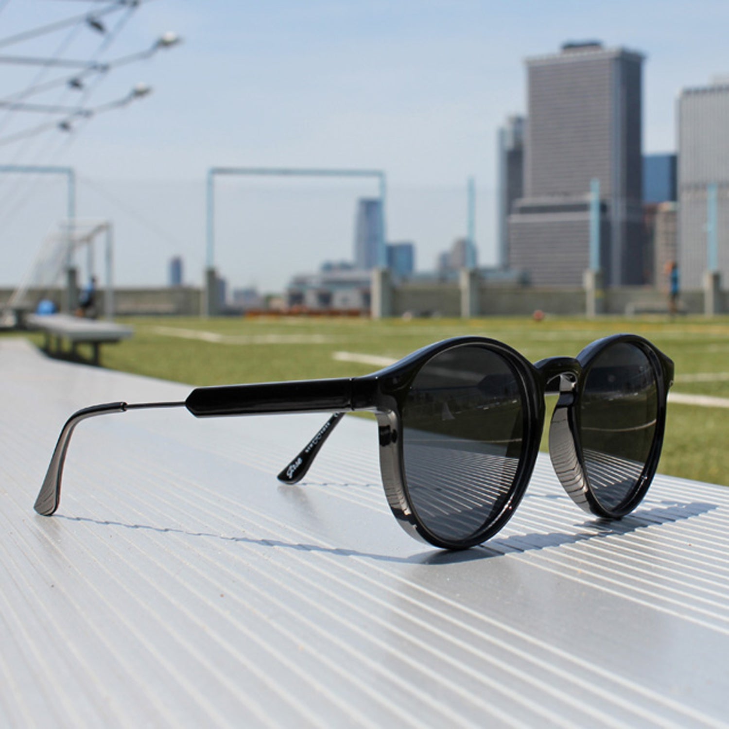 jase new york connor sunglasses in triple black – | dropsona - neutral - material texture