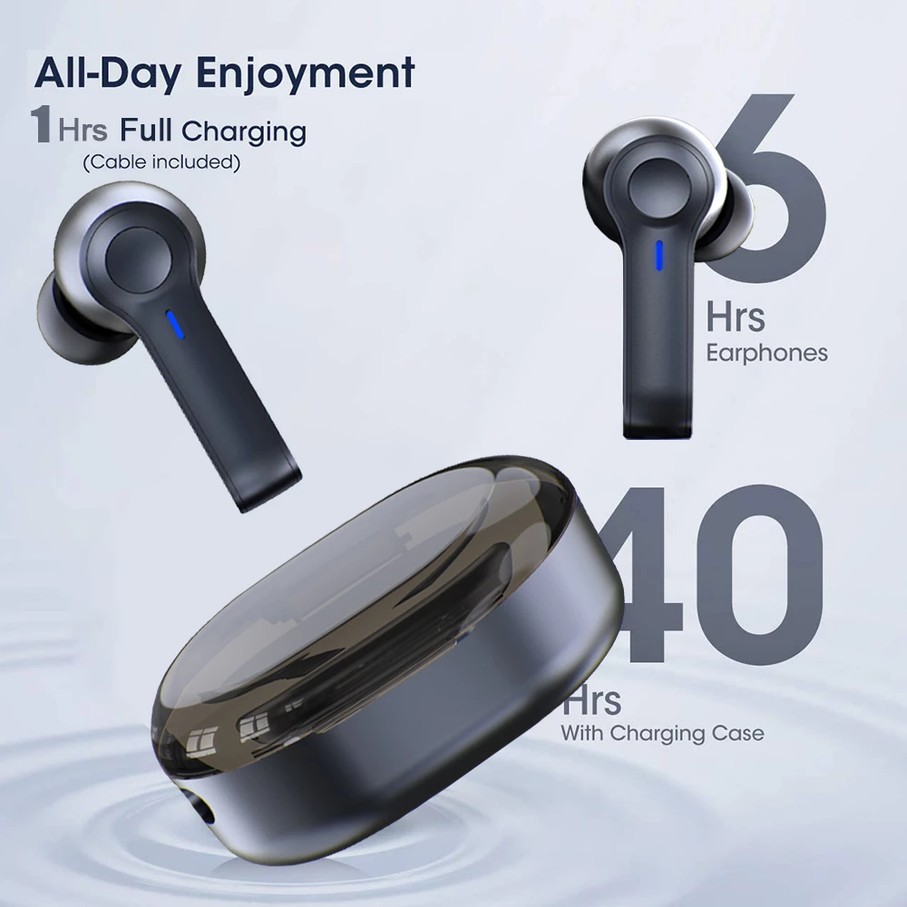 led display wireless earbuds tws 5.0 bluetooth earphon | dropsona - neutral - size reference
