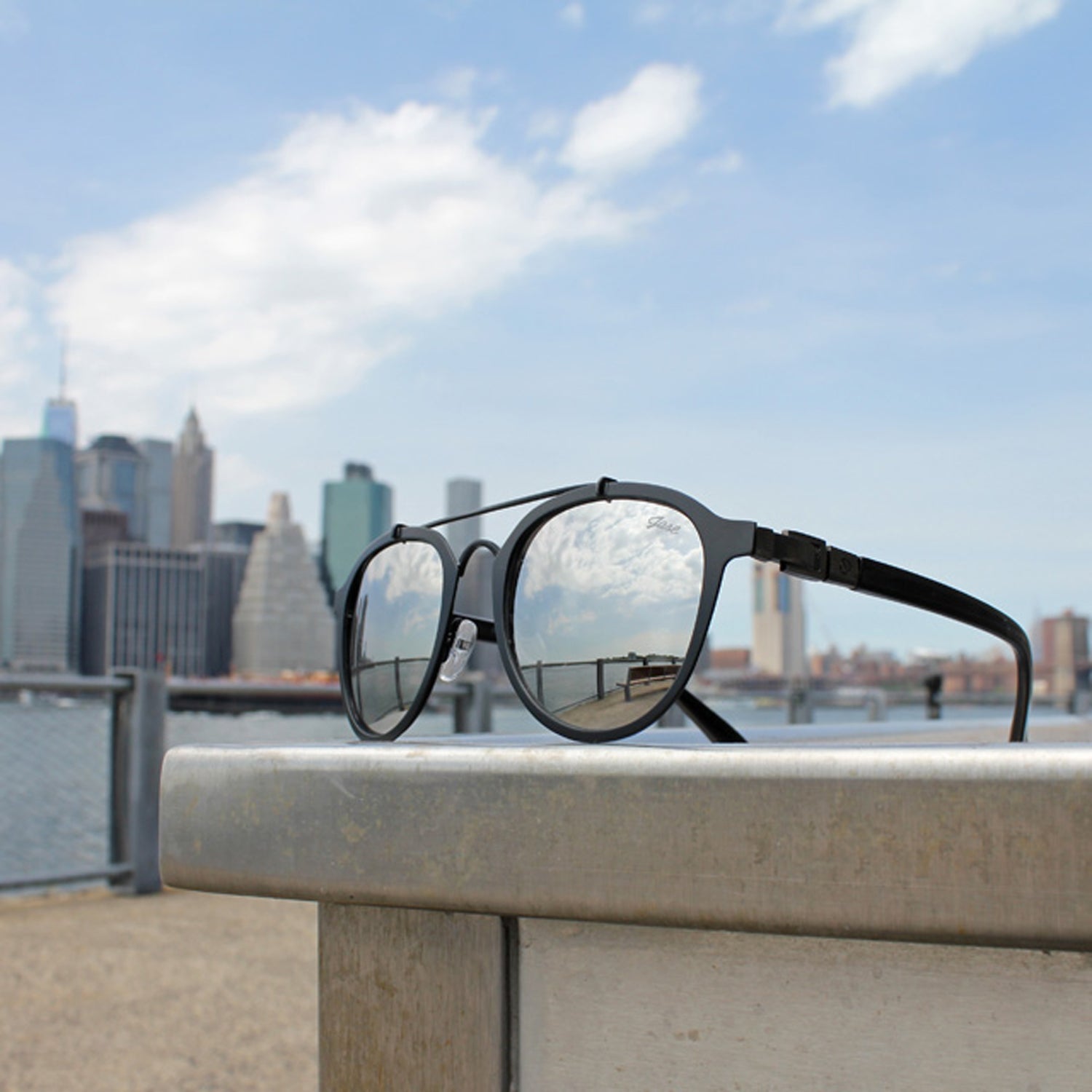 jase new york jackson sunglasses in matte black – | dropsona - neutral - material texture