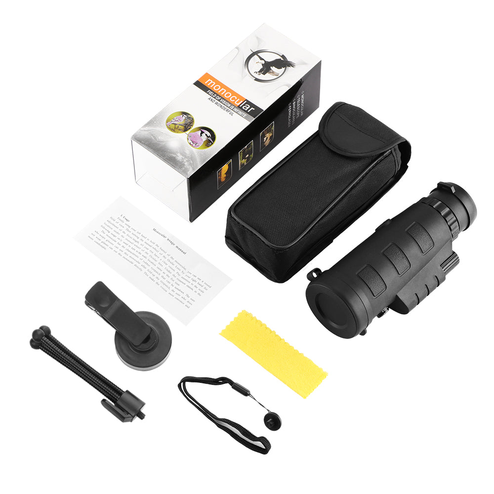 10x hd optical monocular telescope with phone clip – 2 | dropsona - neutral - size reference