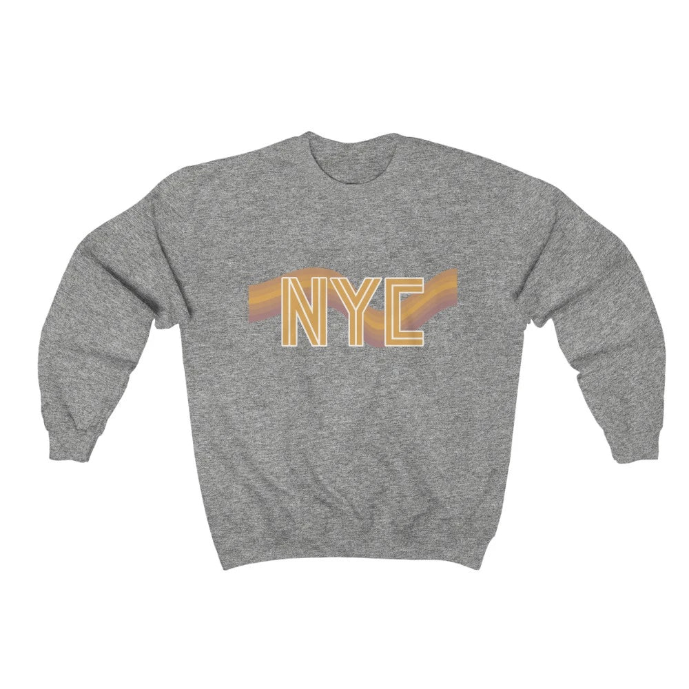 womens nyc retro 70's crewneck sweatshirt – | dropsona - neutral - material texture