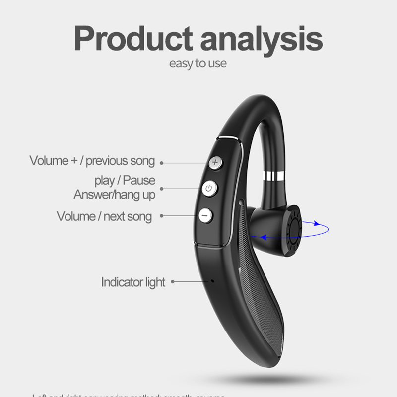 long standby handsfree wireless bluetooth 5.0 headset | dropsona - neutral - usage example