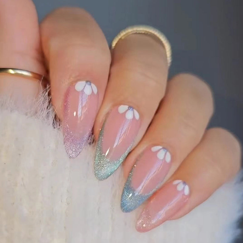 press on nails kit with glue and gel stickers reusable | dropsona - neutral - everyday use