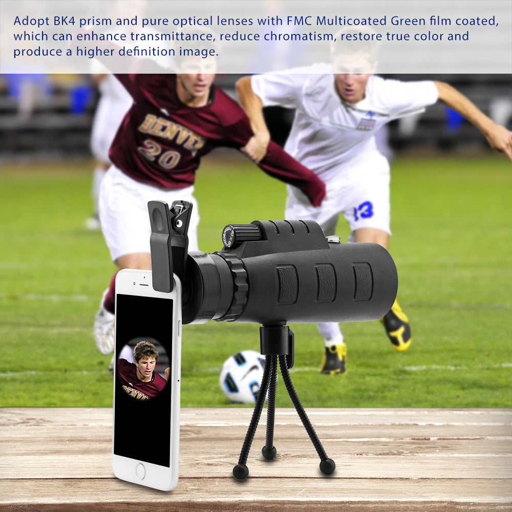 10x hd optical monocular telescope with phone clip – 2 | dropsona - neutral - everyday use