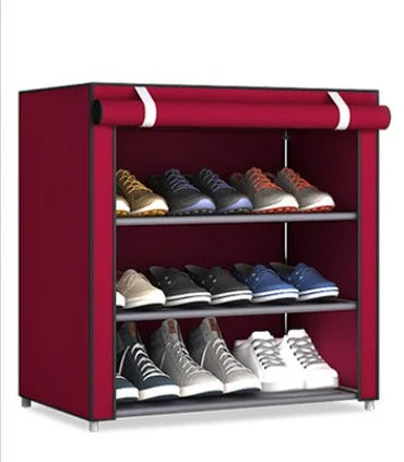 4-layer shoe storage unit – dust-proof, compact 4-laye | dropsona - neutral - close-up detail